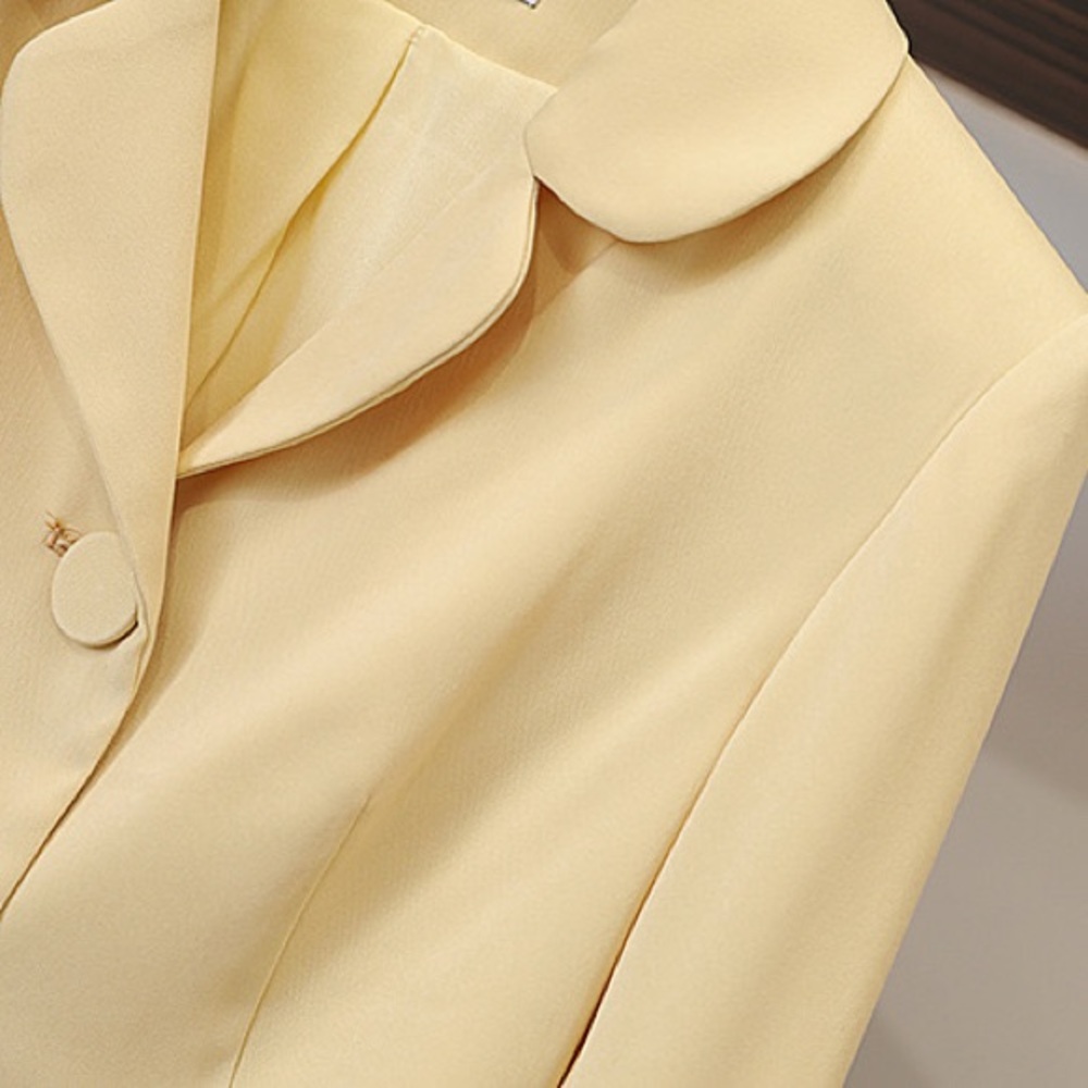 💛Chanel style Yellow Blazer Jacket And Straight Skirt Set💛 - Picture 6 of 9
